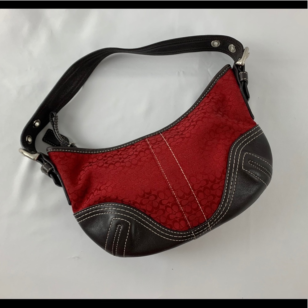 Coach Signature Print Clutch/Shoulder bag